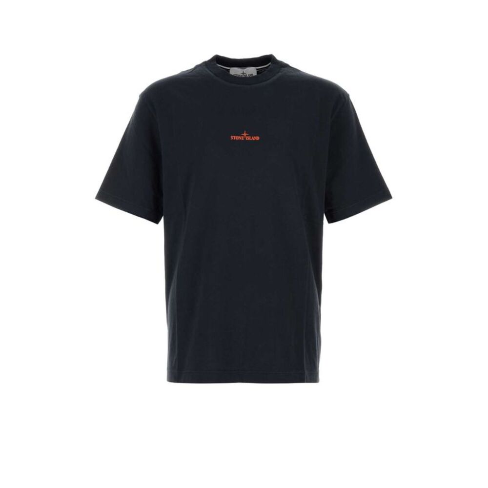 Stone Island Men Navy Blue Cotton T-Shirt